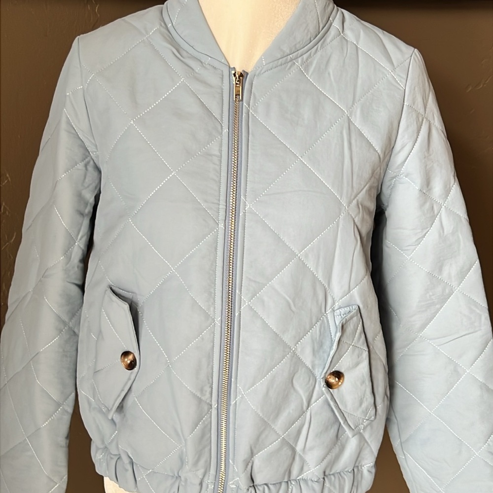 NWOT-Light Blue Quilted Jacket